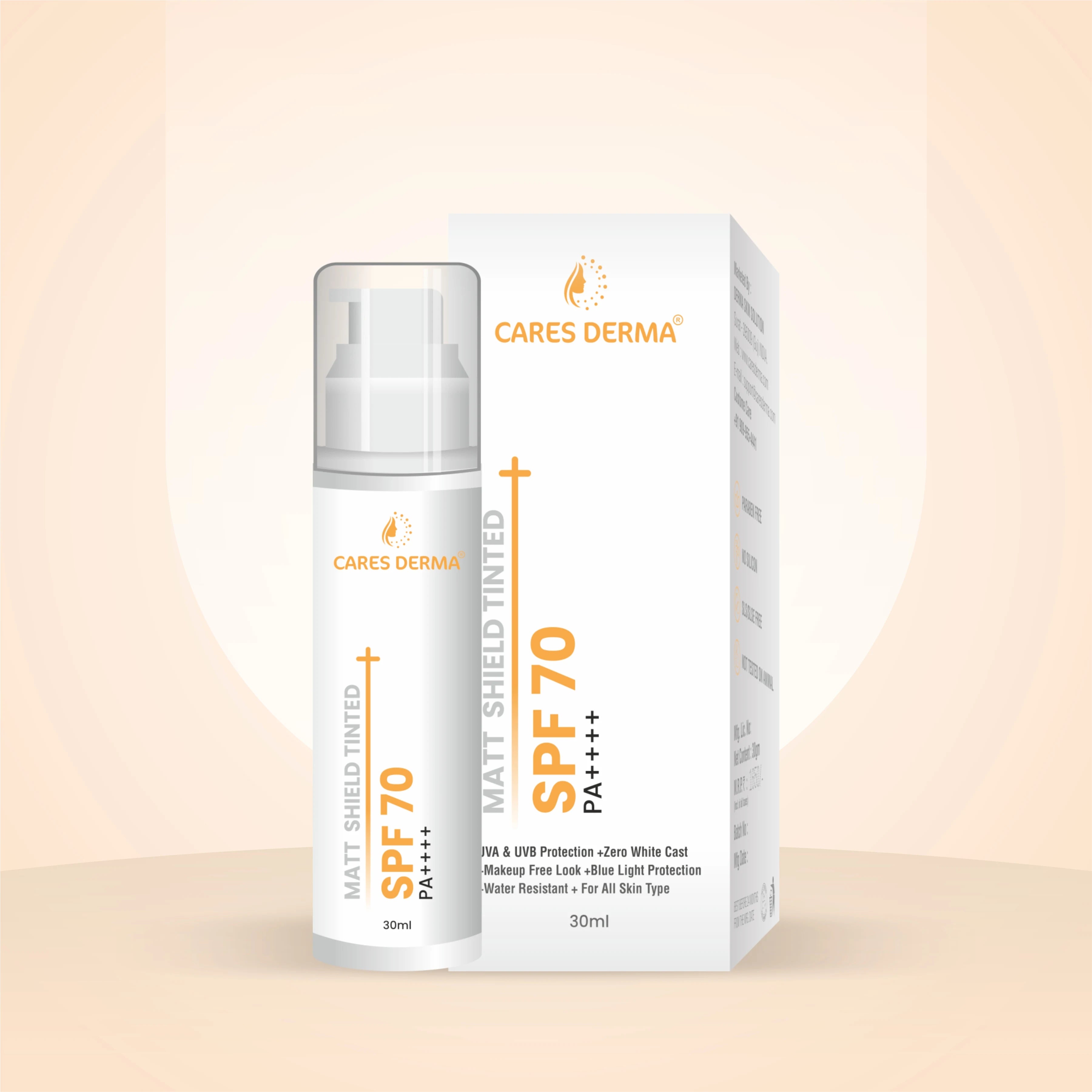 Cares Derma Matt Sheild Tinted SPF - 30GM - Cares Derma Cares Derma Matt Sheild Tinted SPF - 30GM - Cares Derma