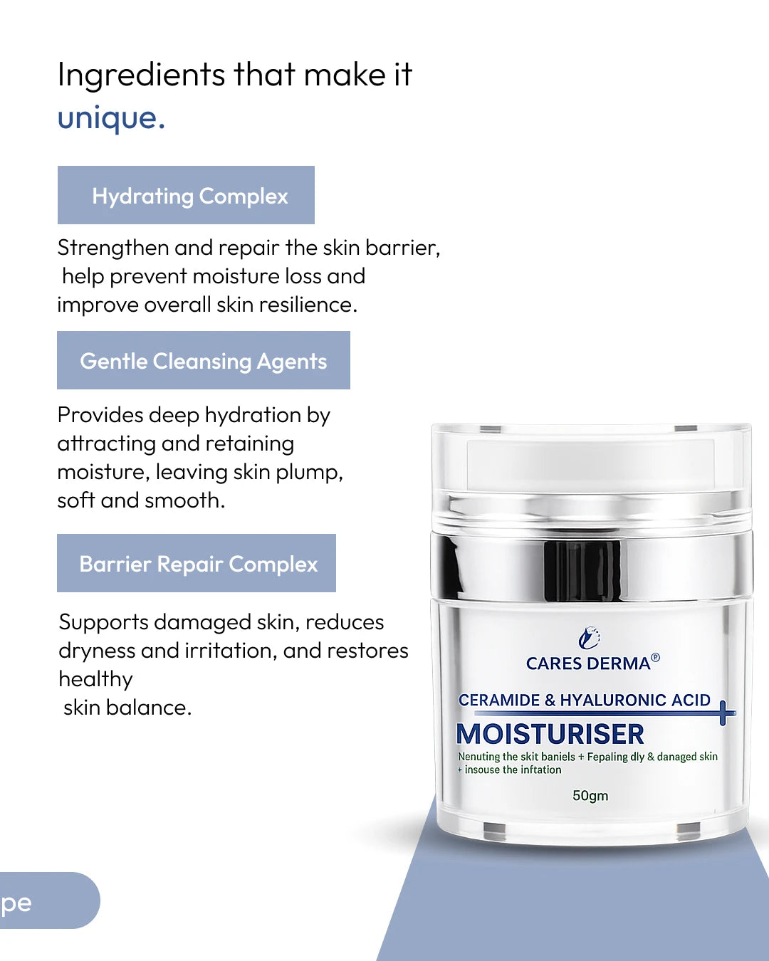 Ceramide Moisturiser with Hyaluronic Acid 50ML