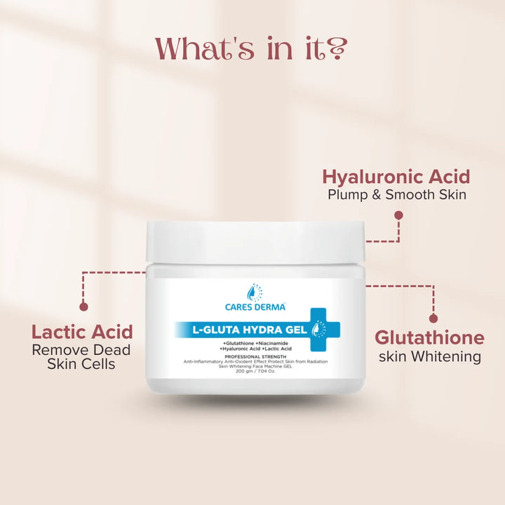 Experience glowing, hydrated skin with L-Gluta Hydra Gel- Cares Derma Experience glowing, hydrated skin with L-Gluta Hydra Gel- Cares Derma