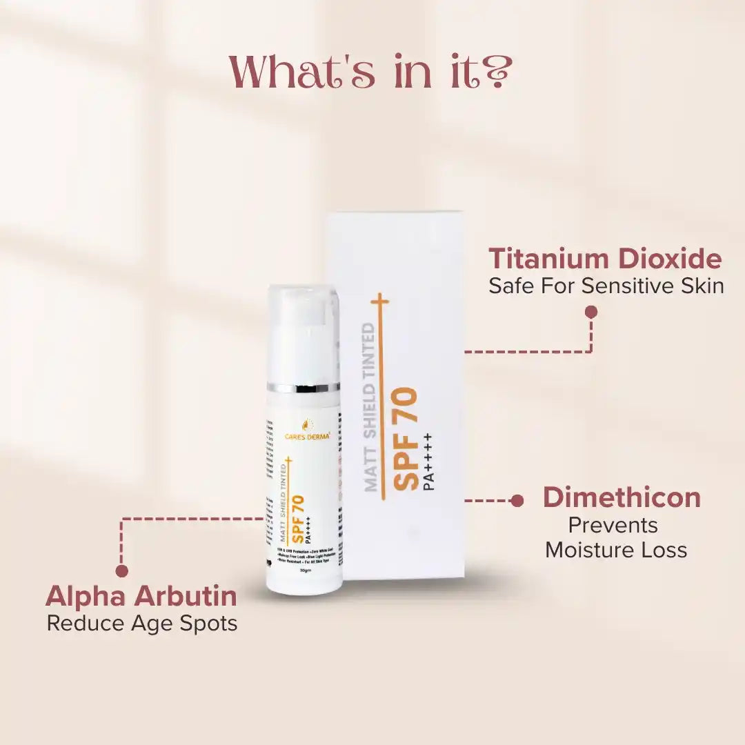 Cares Derma Matt Sheild Tinted SPF - 30GM