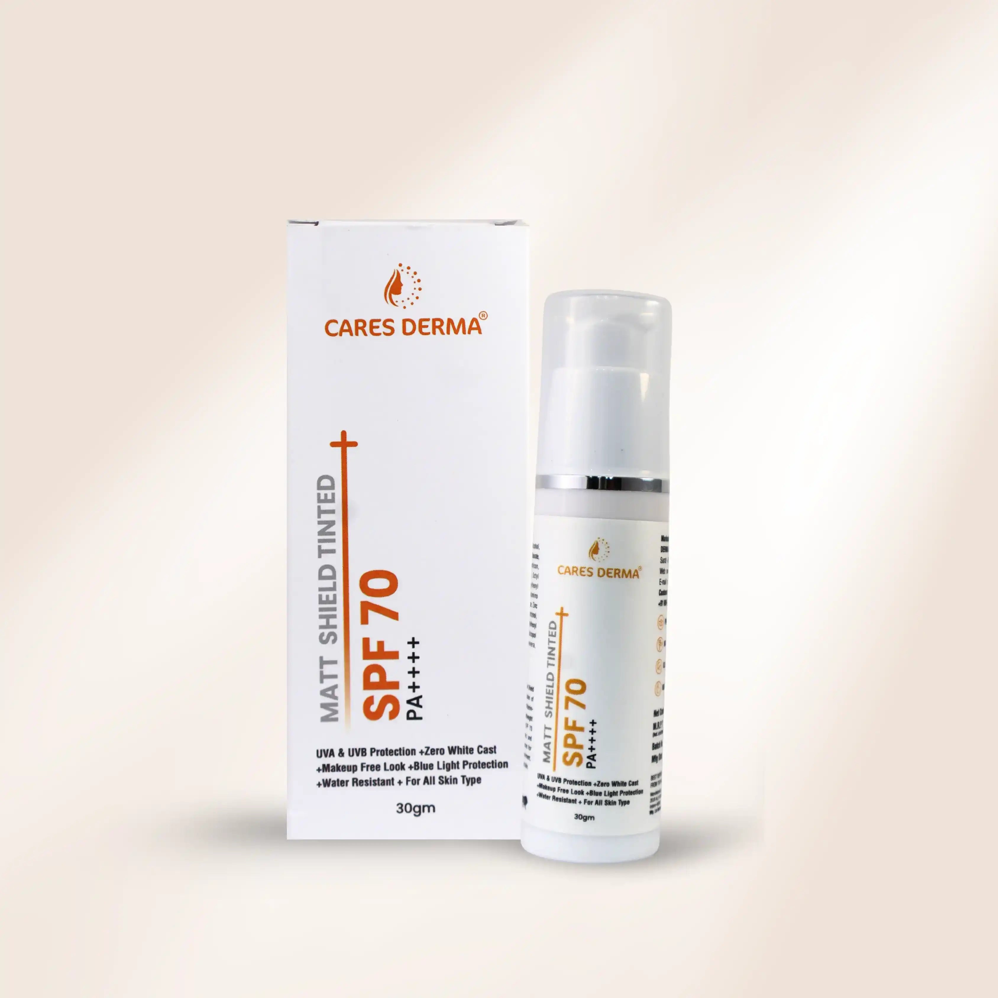 Cares Derma Matt Sheild Tinted SPF - 30GM
